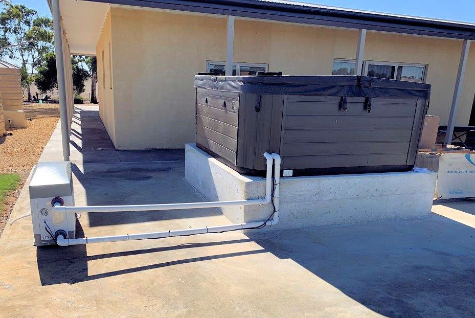 Heat pump install on spa